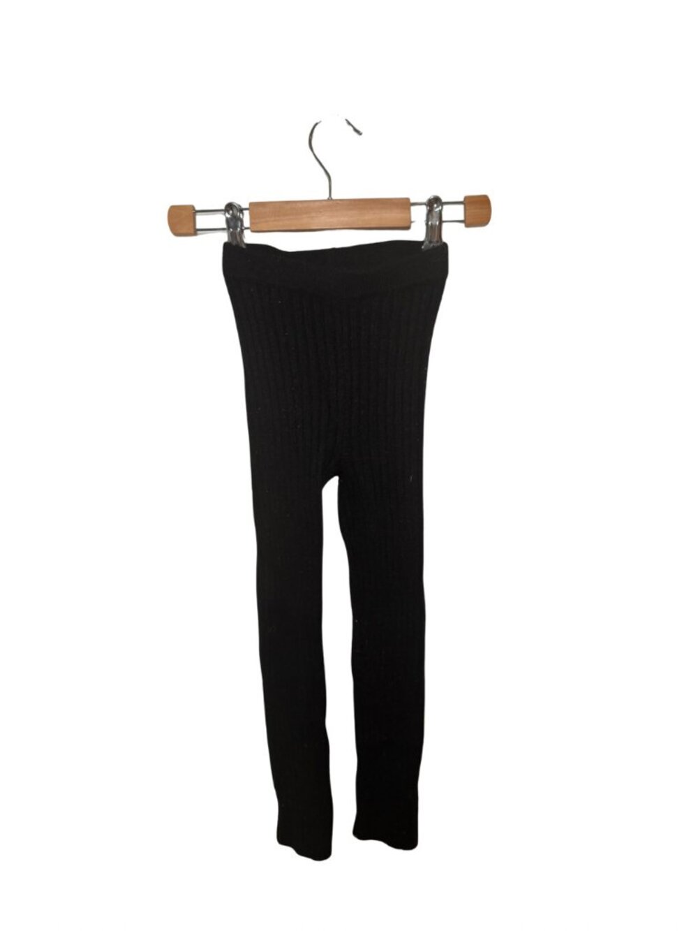 Nununu Black Ribbed Knit Leggings 6-7Y
